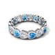 5 - Trisha 4.24 ctw Heart Shape Lab Grown Diamond & Blue Topaz (4.00 mm) Eternity Band 