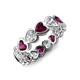 4 - Trisha 4.31 ctw Heart Shape Lab Grown Diamond & Rhodolite Garnet (4.00 mm) Eternity Band 