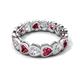 5 - Trisha 3.75 ctw Heart Shape Lab Grown Diamond & Pink Tourmaline (4.00 mm) Eternity Band 