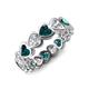 4 - Trisha 4.24 ctw Heart Shape Lab Grown Diamond & London Blue Topaz (4.00 mm) Eternity Band 