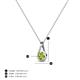 4 - Tessie 0.18 ct Peridot (3.50 mm) Women Teardrop Solitaire Pendant Necklace 