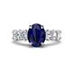 1 - Jamila 5.50 ctw Natural Blue Sapphire Oval Shape (9x7 mm) & Lab Grown Diamond Oval Shape (5x3 mm) Hidden Halo Engagement Ring 