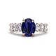 1 - Jamila 5.50 ctw Natural Blue Sapphire Oval Shape (9x7 mm) & Lab Grown Diamond Oval Shape (5x3 mm) Hidden Halo Engagement Ring 