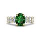 1 - Jamila 4.90 ctw Emerald Oval Shape (9x7 mm) & Lab Grown Diamond Oval Shape (5x3 mm) Hidden Halo Engagement Ring 