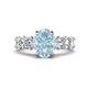 1 - Jamila 4.75 ctw Aquamarine Oval Shape (9x7 mm) & Lab Grown Diamond Oval Shape (5x3 mm) Hidden Halo Engagement Ring 