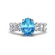 1 - Jamila 5.40 ctw Blue Topaz Oval Shape (9x7 mm) & Lab Grown Diamond Oval Shape (5x3 mm) Hidden Halo Engagement Ring 