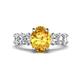 1 - Jamila 4.70 ctw Citrine Oval Shape (9x7 mm) & Lab Grown Diamond Oval Shape (5x3 mm) Hidden Halo Engagement Ring 