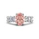 1 - Jamila 4.61 ctw Morganite Oval Shape (9x7 mm) & Lab Grown Diamond Oval Shape (5x3 mm) Hidden Halo Engagement Ring 