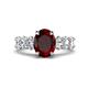 1 - Jamila 5.20 ctw Red Garnet Oval Shape (9x7 mm) & Lab Grown Diamond Oval Shape (5x3 mm) Hidden Halo Engagement Ring 