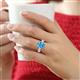 2 - Jamila 5.40 ctw Blue Topaz Oval Shape (9x7 mm) & Lab Grown Diamond Oval Shape (5x3 mm) Hidden Halo Engagement Ring 