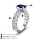 3 - Jamila 5.50 ctw Natural Blue Sapphire Oval Shape (9x7 mm) & Lab Grown Diamond Oval Shape (5x3 mm) Hidden Halo Engagement Ring 