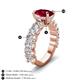 3 - Jamila 5.50 ctw Ruby Oval Shape (9x7 mm) & Lab Grown Diamond Oval Shape (5x3 mm) Hidden Halo Engagement Ring 