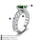3 - Jamila 4.90 ctw Emerald Oval Shape (9x7 mm) & Lab Grown Diamond Oval Shape (5x3 mm) Hidden Halo Engagement Ring 