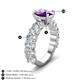 3 - Jamila 4.70 ctw Amethyst Oval Shape (9x7 mm) & Lab Grown Diamond Oval Shape (5x3 mm) Hidden Halo Engagement Ring 