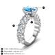 3 - Jamila 5.40 ctw Blue Topaz Oval Shape (9x7 mm) & Lab Grown Diamond Oval Shape (5x3 mm) Hidden Halo Engagement Ring 
