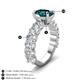 3 - Jamila 5.40 ctw London Blue Topaz Oval Shape (9x7 mm) & Lab Grown Diamond Oval Shape (5x3 mm) Hidden Halo Engagement Ring 