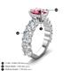 3 - Jamila 5.10 ctw Pink Tourmaline Oval Shape (9x7 mm) & Lab Grown Diamond Oval Shape (5x3 mm) Hidden Halo Engagement Ring 