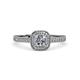 3 - Aellai 0.98 ctw IGI Certified Lab Grown Diamond Princess Cut (5.00 mm) & Natural Diamond Round (1.20 mm) Halo Engagement Ring  