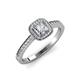 4 - Aellai 0.98 ctw IGI Certified Lab Grown Diamond Princess Cut (5.00 mm) & Natural Diamond Round (1.20 mm) Halo Engagement Ring  