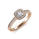 4 - Aellai 0.98 ctw IGI Certified Lab Grown Diamond Princess Cut (5.00 mm) & Natural Diamond Round (1.20 mm) Halo Engagement Ring  