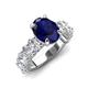 4 - Jamila 5.50 ctw Natural Blue Sapphire Oval Shape (9x7 mm) & Lab Grown Diamond Oval Shape (5x3 mm) Hidden Halo Engagement Ring 