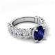5 - Jamila 5.50 ctw Natural Blue Sapphire Oval Shape (9x7 mm) & Lab Grown Diamond Oval Shape (5x3 mm) Hidden Halo Engagement Ring 