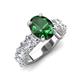 4 - Jamila 4.90 ctw Emerald Oval Shape (9x7 mm) & Lab Grown Diamond Oval Shape (5x3 mm) Hidden Halo Engagement Ring 