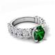 5 - Jamila 4.90 ctw Emerald Oval Shape (9x7 mm) & Lab Grown Diamond Oval Shape (5x3 mm) Hidden Halo Engagement Ring 