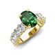 4 - Jamila 4.90 ctw Emerald Oval Shape (9x7 mm) & Lab Grown Diamond Oval Shape (5x3 mm) Hidden Halo Engagement Ring 