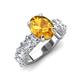 4 - Jamila 4.70 ctw Citrine Oval Shape (9x7 mm) & Lab Grown Diamond Oval Shape (5x3 mm) Hidden Halo Engagement Ring 