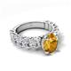 5 - Jamila 4.70 ctw Citrine Oval Shape (9x7 mm) & Lab Grown Diamond Oval Shape (5x3 mm) Hidden Halo Engagement Ring 