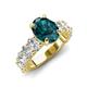 4 - Jamila 5.40 ctw London Blue Topaz Oval Shape (9x7 mm) & Lab Grown Diamond Oval Shape (5x3 mm) Hidden Halo Engagement Ring 