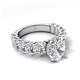 5 - Jamila 4.90 ctw Moissanite Oval Shape (9x7 mm) & Lab Grown Diamond Oval Shape (5x3 mm) Hidden Halo Engagement Ring 