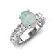 4 - Jamila 4.32 ctw Opal Oval Shape (9x7 mm) & Lab Grown Diamond Oval Shape (5x3 mm) Hidden Halo Engagement Ring 