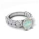 5 - Jamila 4.32 ctw Opal Oval Shape (9x7 mm) & Lab Grown Diamond Oval Shape (5x3 mm) Hidden Halo Engagement Ring 