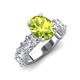 4 - Jamila 5.00 ctw Peridot Oval Shape (9x7 mm) & Lab Grown Diamond Oval Shape (5x3 mm) Hidden Halo Engagement Ring 