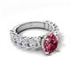 5 - Jamila 5.10 ctw Pink Tourmaline Oval Shape (9x7 mm) & Lab Grown Diamond Oval Shape (5x3 mm) Hidden Halo Engagement Ring 