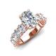 4 - Jamila 5.00 ctw IGI Certified Lab Grown Diamond Oval Shape (9x7 mm) Hidden Halo Engagement Ring  