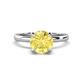 1 - Abena 1.01 ctw Yellow Sapphire (6.00 mm) with Prong Studded Side Natural Diamond Solitaire Plus Engagement Ring 
