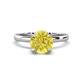 1 - Abena 1.06 ctw Yellow Diamond (6.50 mm) with Prong Studded Side Natural Diamond Solitaire Plus Engagement Ring 