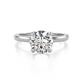 1 - Abena 1.06 ctw Moissanite (6.50 mm) with Prong Studded Side Natural Diamond Solitaire Plus Engagement Ring 