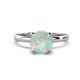 1 - Abena 0.72 ctw Opal (6.50 mm) with Prong Studded Side Natural Diamond Solitaire Plus Engagement Ring 