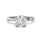 2 - Abena 1.06 ctw IGI Certified Lab Grown Diamond (6.50 mm) with Prong Studded Natural Diamond Solitaire Plus Engagement Ring 