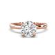 2 - Abena 1.06 ctw IGI Certified Lab Grown Diamond (6.50 mm) with Prong Studded Natural Diamond Solitaire Plus Engagement Ring 