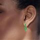 3 - Amia 2.00 mm Round Emerald Inside Out Hoop Earrings 