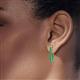 3 - Amia 2.00 mm Round Emerald Inside Out Hoop Earrings 