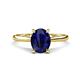 1 - Zaire 2.61 ctw Blue Sapphire Oval Shape (9x7 mm) accented side Natural Diamond Hidden Halo Engagement Ring 