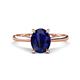 1 - Zaire 2.61 ctw Blue Sapphire Oval Shape (9x7 mm) accented side Natural Diamond Hidden Halo Engagement Ring 