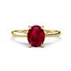 1 - Zaire 2.61 ctw Created Ruby Oval Shape (9x7 mm) accented side Natural Diamond Hidden Halo Engagement Ring 