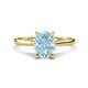 1 - Zaire 1.86 ctw Aquamarine Oval Shape (9x7 mm) accented side Natural Diamond Hidden Halo Engagement Ring 